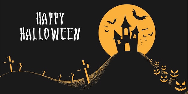 Happy halloween banner or greeting card.