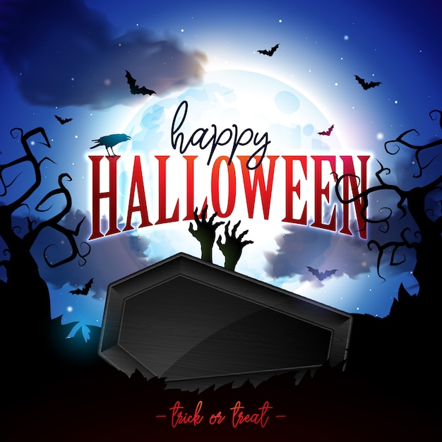 Happy Halloween banner illustration