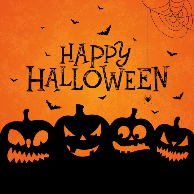 Vector happy halloween banner illustration
