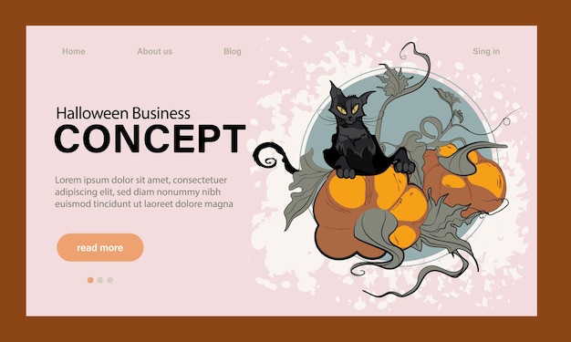 Banner di halloween felice o sfondo di invito a una festa con nuvole notturne e zucche