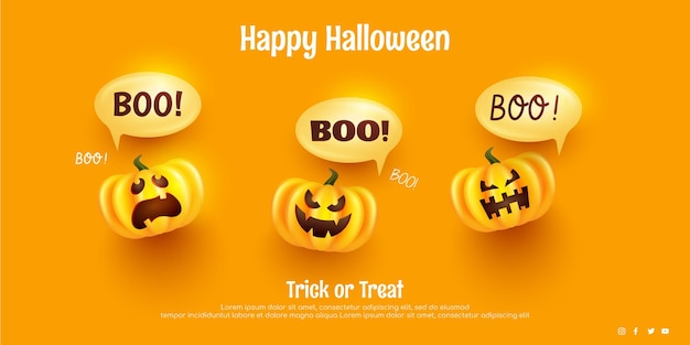 Happy halloween banner template