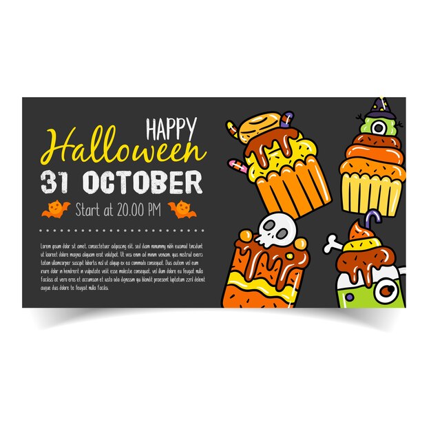 Vector happy halloween-banner.