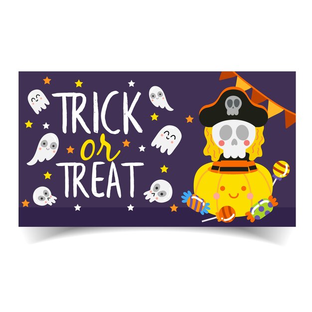 Vector happy halloween banner.