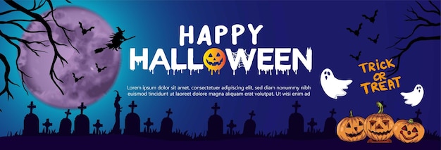 Felice halloween banner illustrazione vettoriale