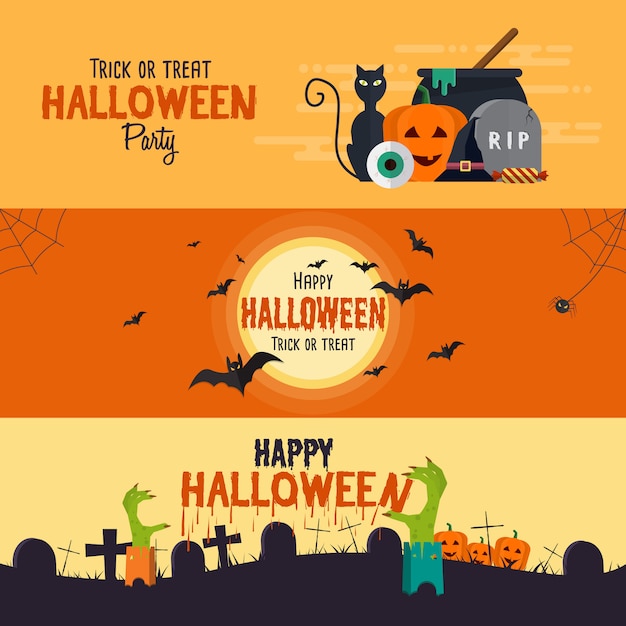 Happy halloween banners