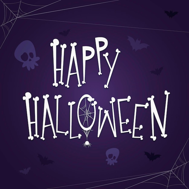 Happy halloween belettering met botten