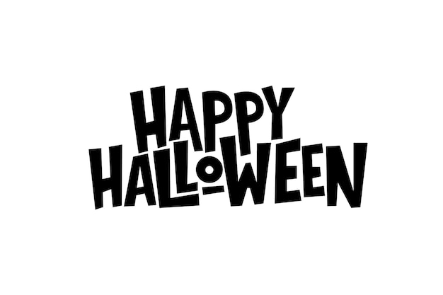 Happy Halloween belettering, vector vakantie citaat. Handgeschreven Halloween-typografie.