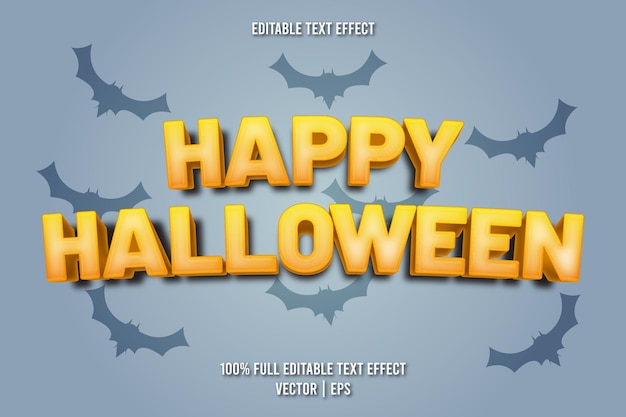 Happy halloween bewerkbare teksteffect cartoonstijl