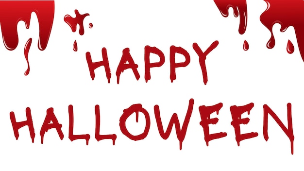 Vector happy halloween blood splashes banner