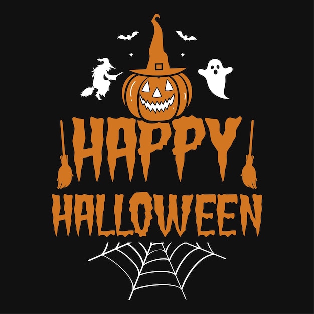 Happy Halloween boo heksen typografisch t-shirtontwerp