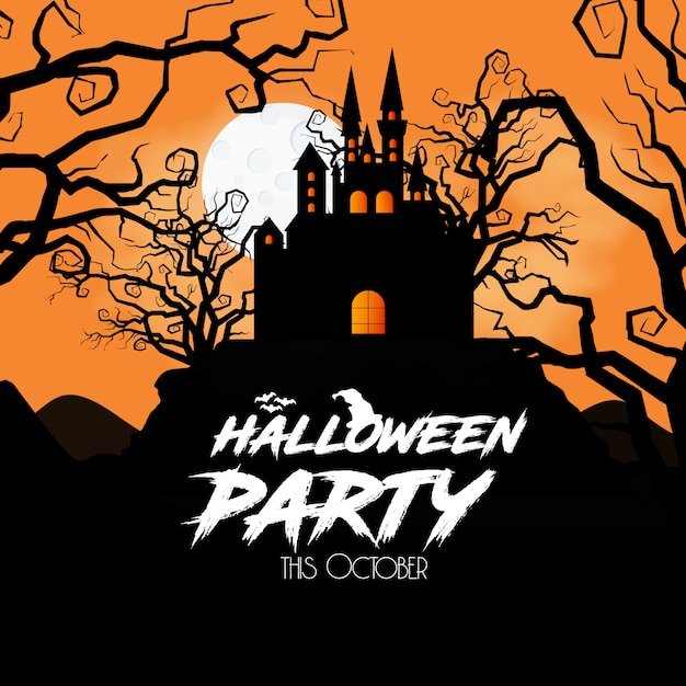 ハッピーハロウィンのパンフレットデザインベクトル