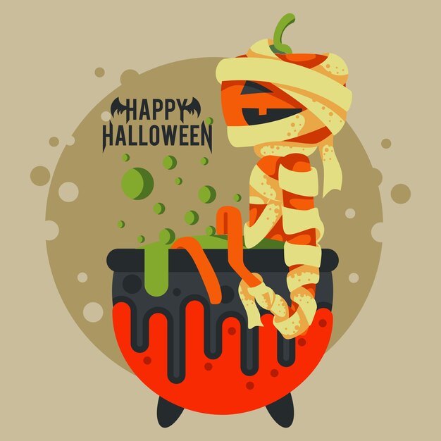 Vector happy halloween card.