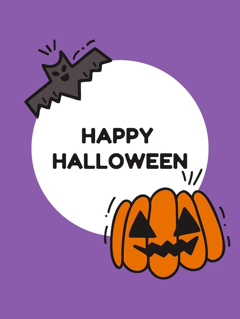 Vector happy halloween card