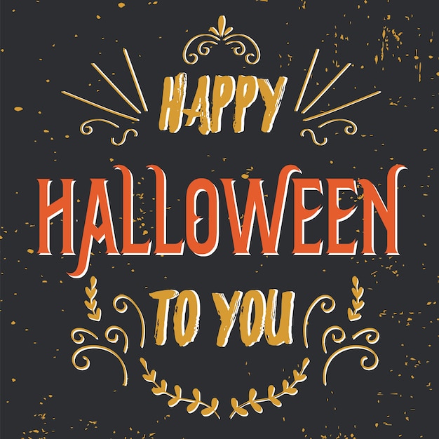 Vector happy halloween card.