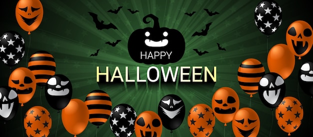 Happy halloween celebration banner