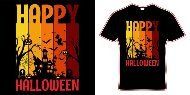 Vector happy halloween celebration. halloween t-shirt design.