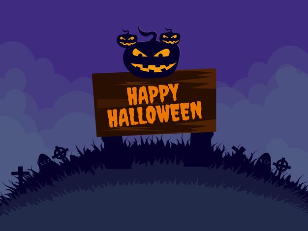 Happy halloween concept background with pumpkin