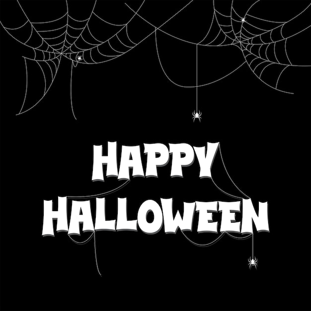 Vector happy halloween concept illustration spider web