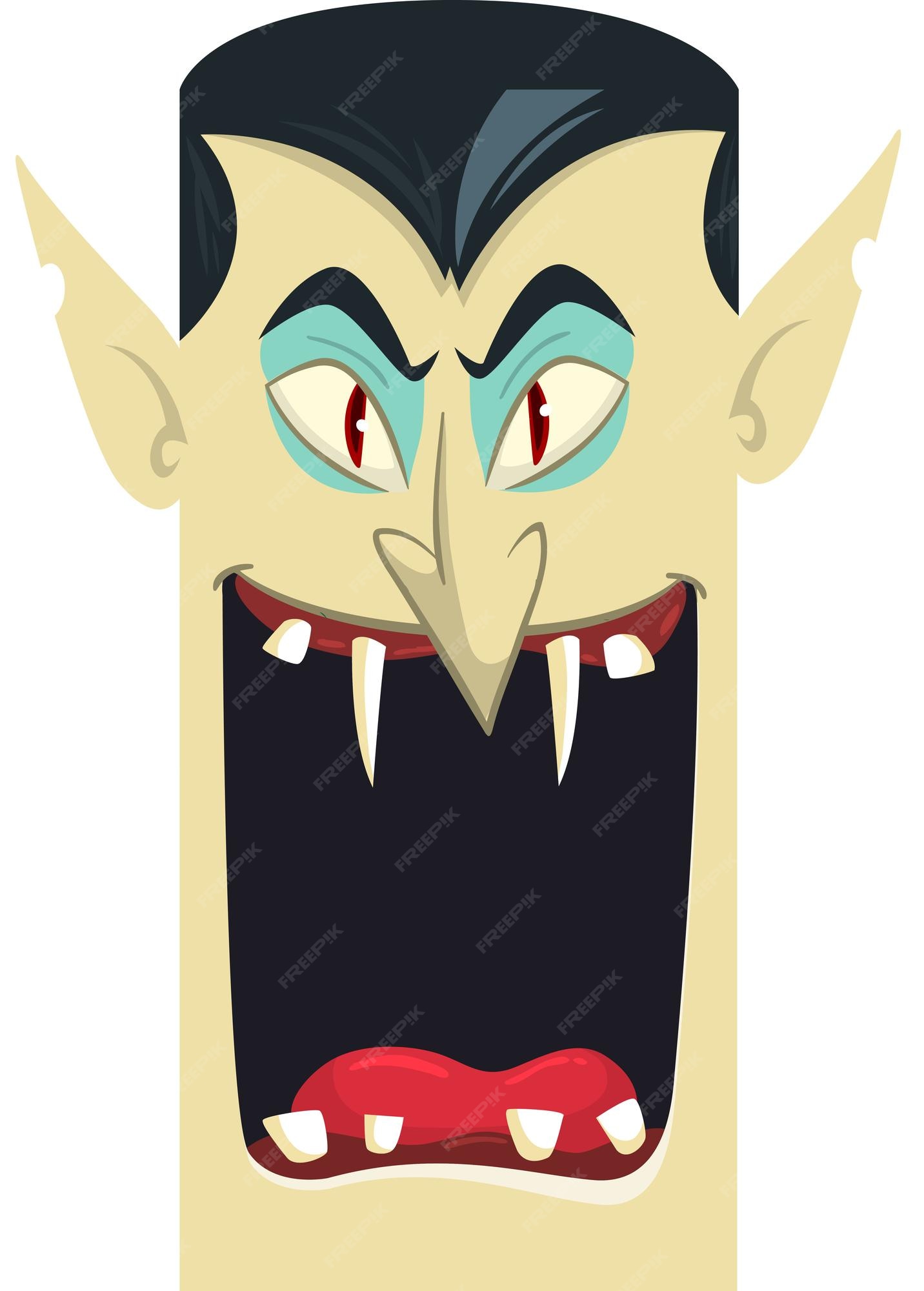 Happy Halloween. Cartoon Dracula Vampire in the night background . Vector  illustration. Stock Vector