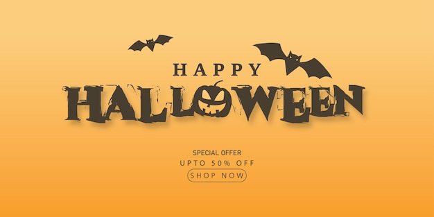 Happy Halloween CREATIVE TEXT, vector illustration