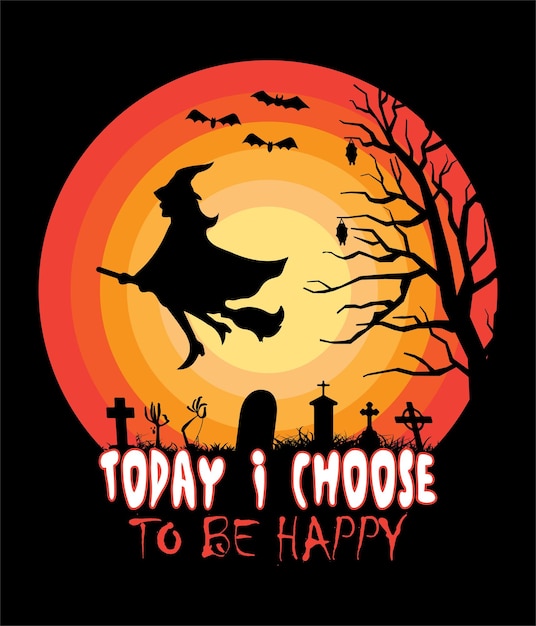 Happy halloween custom trendy t-shirt design