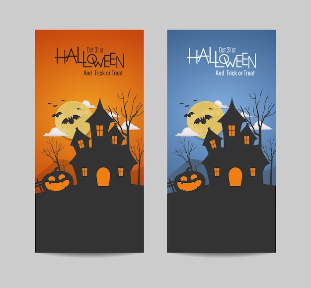 Happy halloween day banner vector design