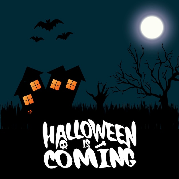 Happy Halloween design element with typography 