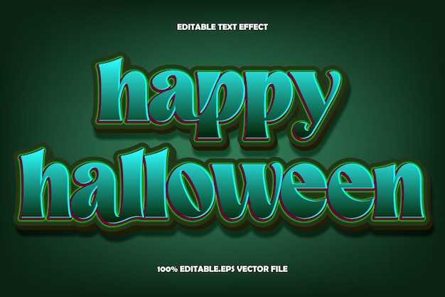 Happy Halloween Редактируемый текстовый эффект 3D Emboss Gradient Style