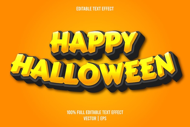 Happy halloween effetto testo modificabile stile fumetto colore arancione