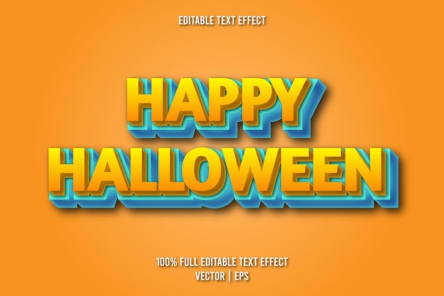 Happy halloween editable text effect comic style