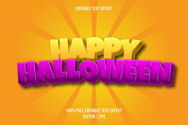 Happy halloween editable text effect comic style