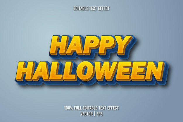 Happy halloween editable text effect retro style