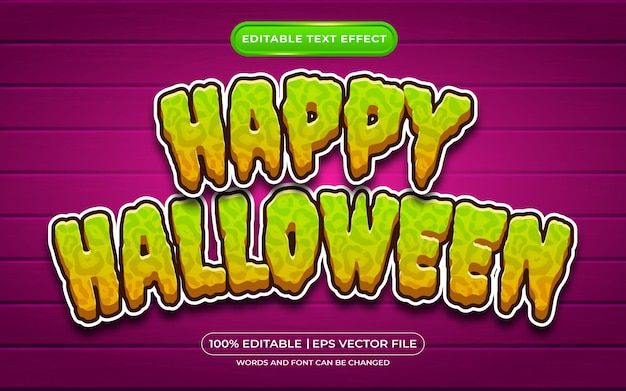 Happy halloween effetto stile testo modificabile adatto per l'evento di halloween