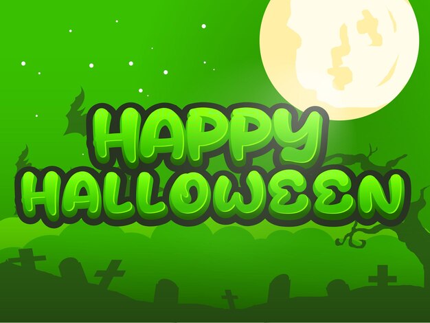 happy halloween editable text vector ilustration