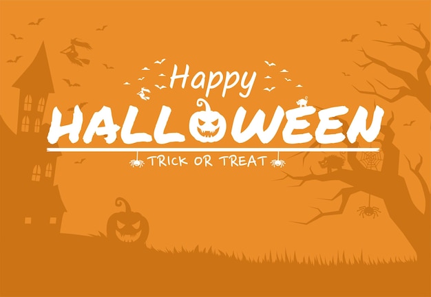 Happy Halloween eenvoudige bannerachtergrond