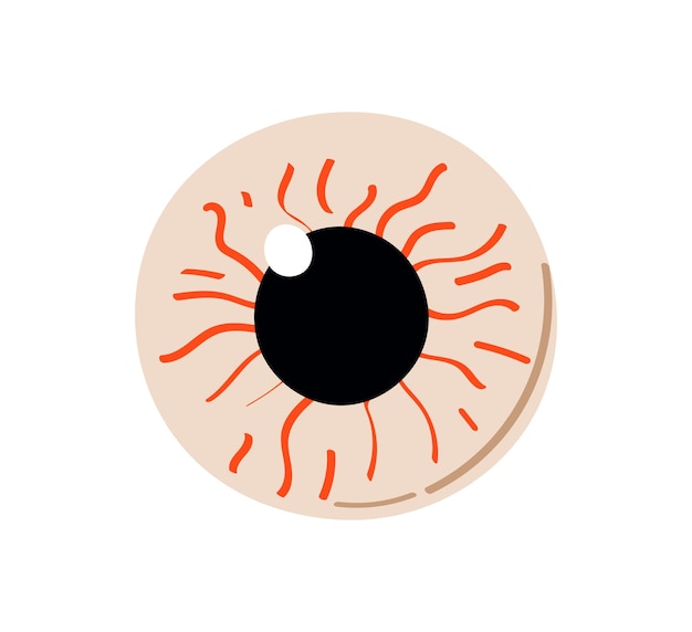 Vector happy halloween eye. red eye. scary bloody eyeball. vector