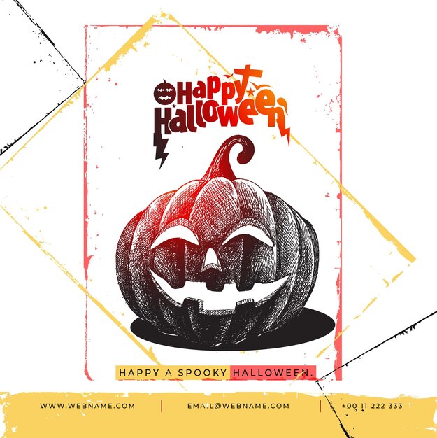 Vector happy halloween festival digital concept instagram and social media post banner template.