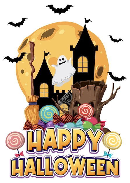 Дизайн логотипа Happy Halloween Festival