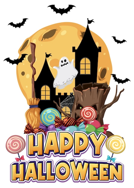 Happy halloween festival logo design