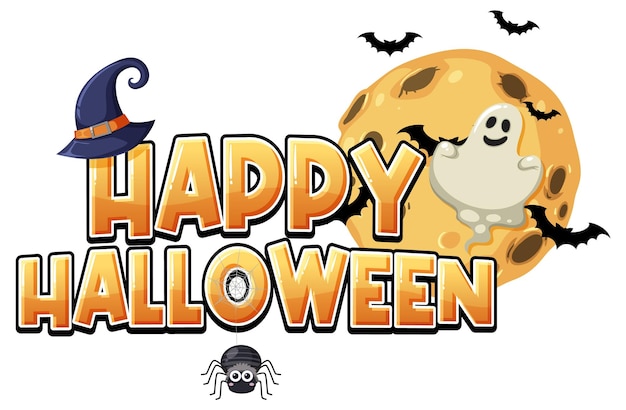 Дизайн логотипа happy halloween festival