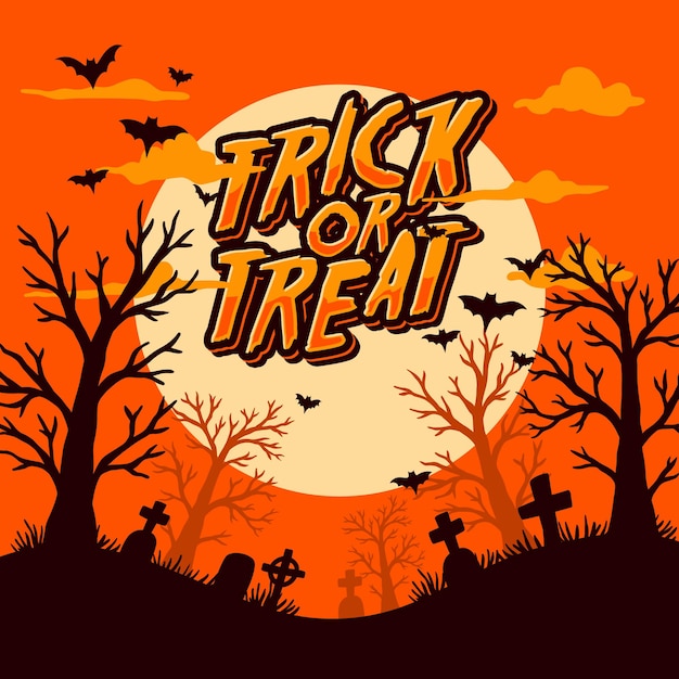 Happy halloween flat design background