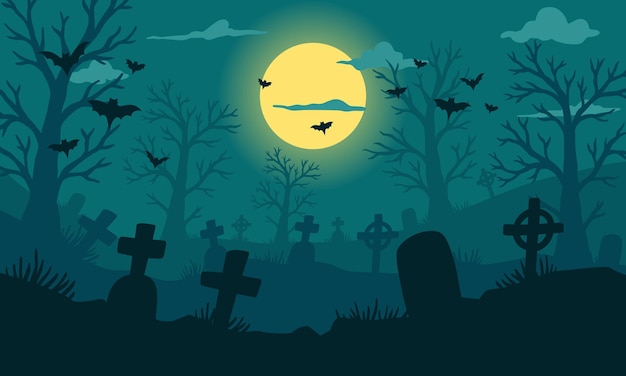 Happy halloween flat design background