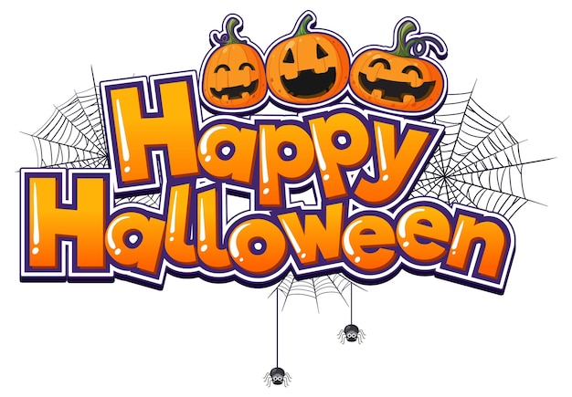 Vector happy halloween font logo