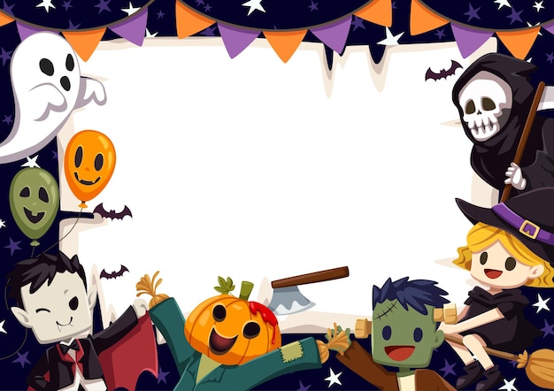 Happy halloween frame banner