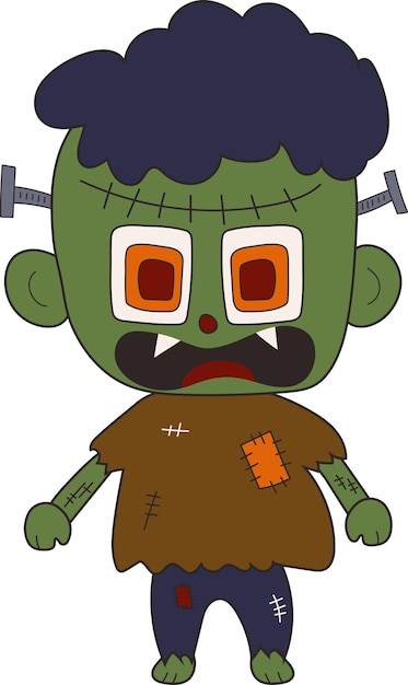 Happy Halloween Frankenstein Cartoon afbeelding afbeelding