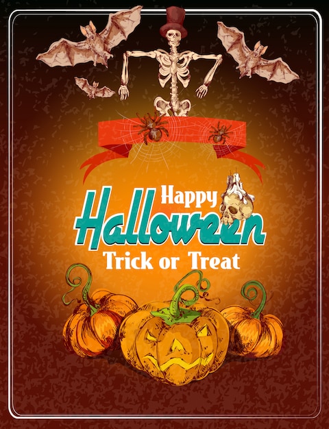 Happy Halloween gekleurde poster