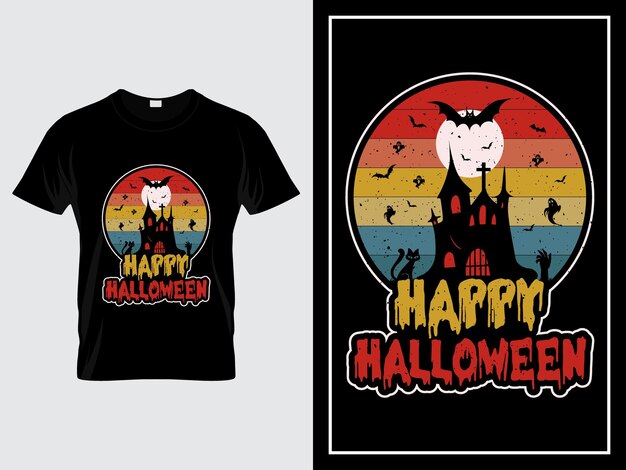 Happy Halloween grafische t-shirt ontwerp illustratie vector