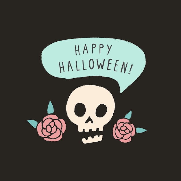 Vector happy halloween grappige schedel halloween-kaart