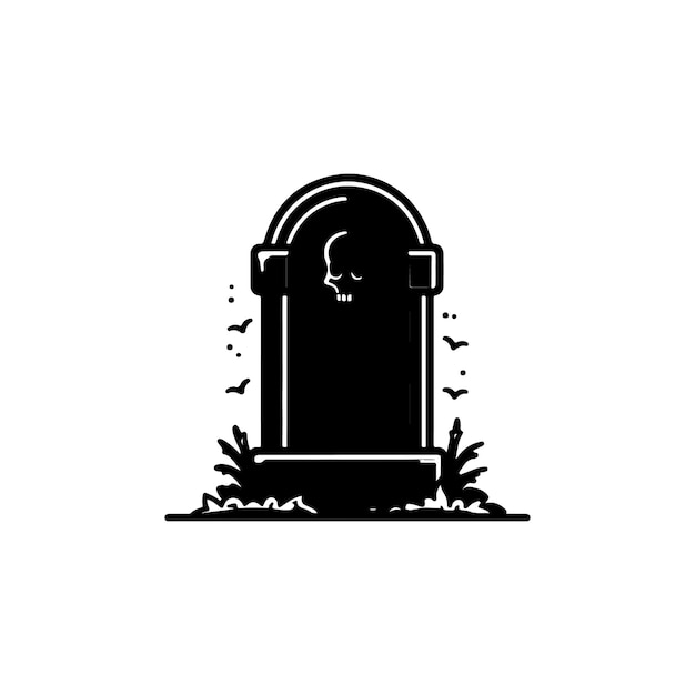 Вектор Счастливый хэллоуин кладбище вектор с кладбищем кладбища надгробный камень на белом фоне сделанный с ai