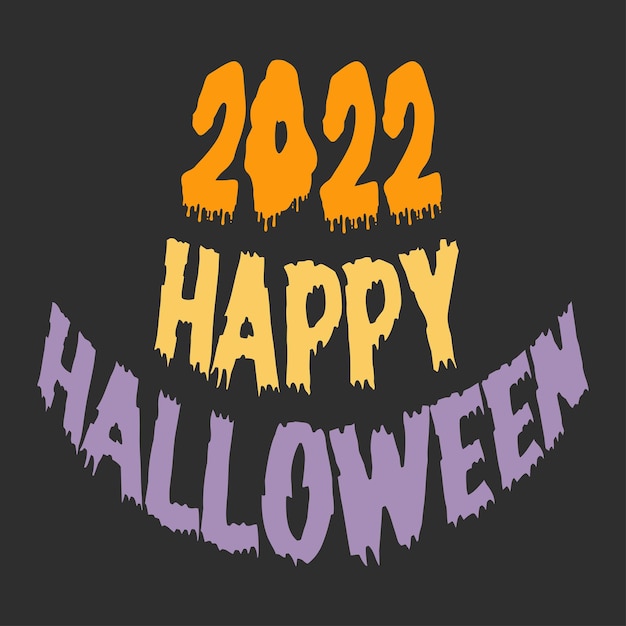 Vettore felice halloween testo di saluto eps vettoriale per post sui social media, magliette, citazioni e così via.